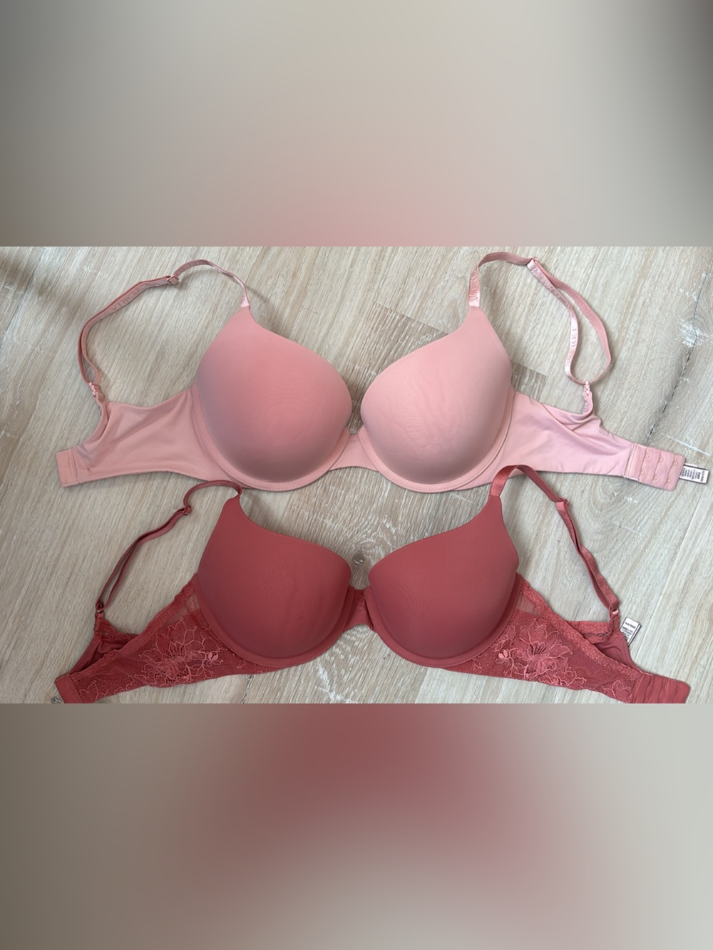 Victoria's Secret Light Pink & Dusty Rose Padded Bras Set